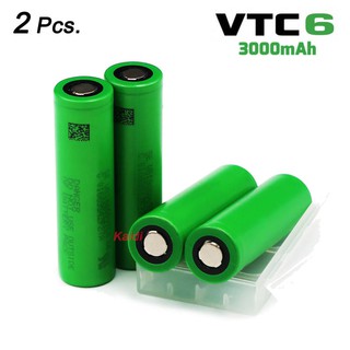 2 ก้อน ถ่านชาร์จ 18650 VTC6 3.7v 3000mAh 30A