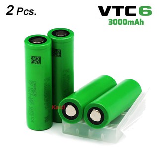 2 ก้อน ถ่านชาร์จ 18650 VTC6 3.7v 3000mAh 30A