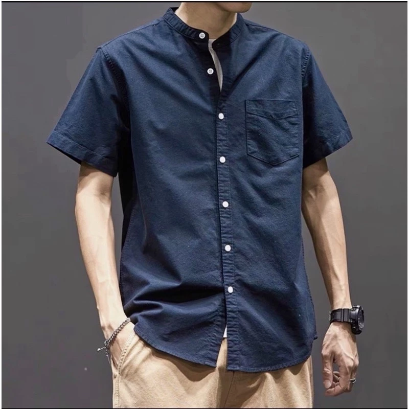 เสื้อเชิ้ตคอจีน ผ้า Oxford by bonne.chance