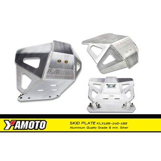 การ์ดแคร้ง KLX-DTK140-150 สีเงิน หนา5mm/Skidplate/กันแคร้ง/กันเครื่อง- YAMOTO-