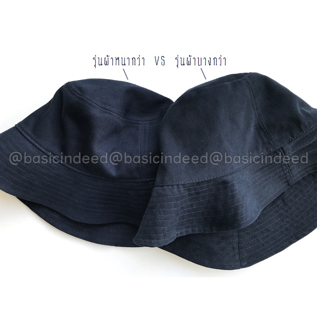 Basic Indeed Bucket Hat 57 cm หมวกบักเก็ต *รุ่นไม่มีสายคล้อง* 57ซม.หมวกปีกรอบ บัคเก็ตสีพื้น งานไทย ออกใบกำกับภาษีได้