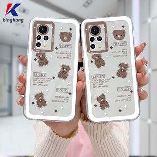 เคสแบบใส For Infinix Smart 6 5 4 4C 5 Pro Infinix Hot 10 11 Play 10 10t 10s NFC 10i 9 Pro 10 Lite 11 Plus Hot 9 Play 11 11S NFC Tencno Spark 5 PRO กันกระแทก ลายหมีเท็ดดี้ นิ่ม เคสโทรศัพท์มือถือ