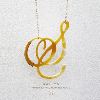 "S" Necklace made out of buffalo horn สร้อยคอทำจากเขาควายและทองเหลือง handmade ทุกชิ้นค่ะ