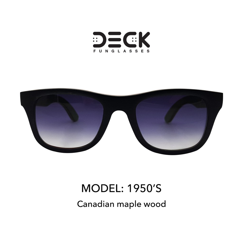 DECK  แว่นตากันแดด รุ่น 1950'S (Black/Green) กรอบไม้จริง งานแฮนด์เมด *ของแท้ ประกันศูนย์*