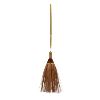 ไม้กวาดทางมะพร้าว ด้ามยาวจัมโบ้ สีน้ำตาล ไม้กวาด ที่โกยผง coconut broom Long handle, jumbo, brown