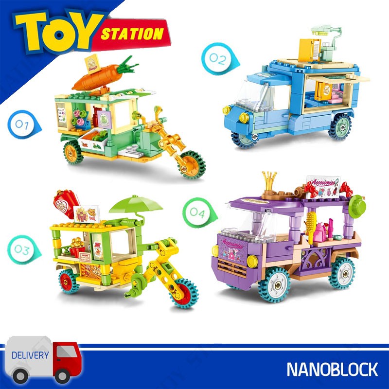 รถถัง สติ๊กเกอร์ ตัวต่อเลโก้ร้านค้าฟู้ดทรัค Lego Food Truck Sembo Block 1
