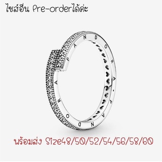 Pandora silver ring แหวนเพชรไขว้