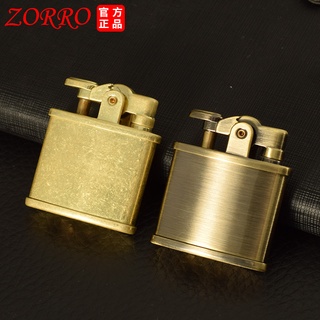 ✶☬◇Zorro น้ำมันก๊าดไฟแช็กรุ่น 613 กดจุดระเบิด Bronze Drawing Retro Creative Old-fashioned บดล้อไฟแช็ก