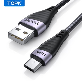 Topk An15 Micro Usb สายเคเบิ้ลไนล่อนถักชาร์จไวสําหรับ Huawei Samsung Xiaomi Oppo