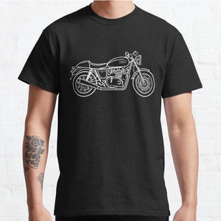 T-shirt  Gildan เสื้อยืด ผ้าฝ้าย 100% พิมพ์ลายรถจักรยานยนต์ Triumph Thruxton 900 KYMCO YMHAHA Beta Bakker Kawasaki Boxer