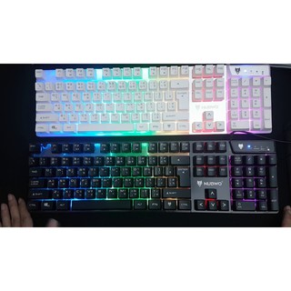 Nubwo คีย์บอร์ดเกมมิ่งSavage Gaming keyboard NK-18 ดำ ขาว **สนใจสีไหนทักแชทสอบถามได้นะคะ**