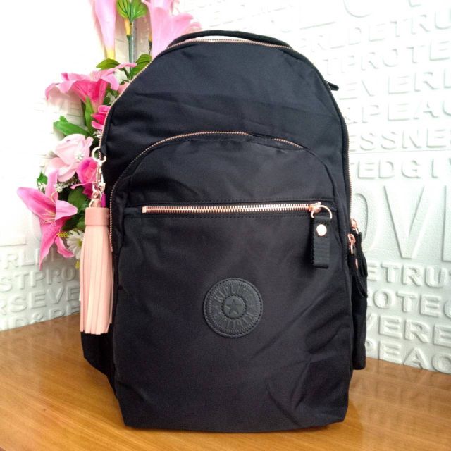 กระเป๋าเป้ Kipling แท้💯 outlet สีดำ ใบใหญ่จุใจ ใส่ของได้เยอะ เดินทาง ผู้หญิง