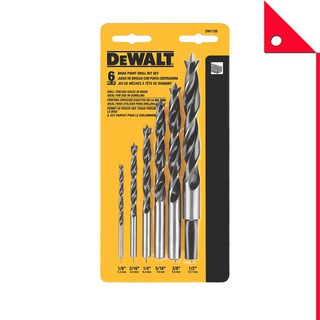 DEWALT : DWTDW1720* ชุดดอกสว่าน Drill Bit Set, Brad Point, 6-Piece