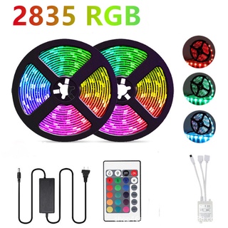 ไฟ ไฟเส้น LED RGB 5เมตร รุ่น2835 RGB ไฟ12V ไฟแต่งห้อง ไฟติดห้อง ไฟประดับ ไฟริบบิ้น พร้อมรีโมท ปรับสีได้ตามใจ ติดตั้งง่าย