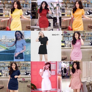 👗Pfashion [ส่งไว!!🚛] P8942  เดรสคอกลมเว้าเอว Round neckline, slit waist