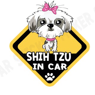 สติกเกอร์ติดรถ สติ๊กเกอร์ติดรถยนต์ สติกเกอร์หมา DGA184  Shih Tzu dog