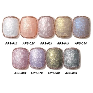 AS สีเจล สีทาเล็บ โทนสีมุกทะเล 9เฉดสี ขวดสีแดง ขนาด 15ml. รหัส APS