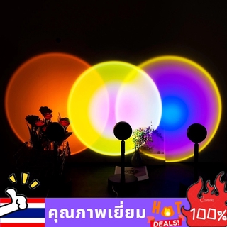 MS โคมไฟโปรเจคเตอร์ RGB LED ไฟโรเซ่ สีรุ้ง พระอาทิตย์ตกไฟแต่งห้องเกาหลี/ ไฟโรเซ่  มี 4 สี ไฟ Rose Blackpink ไฟพระอาทิตย์