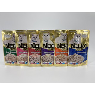 nekko gold อาหารเปียกแมวผลิตจากปลาเนื้อขาว แบบซอง 70 ก.