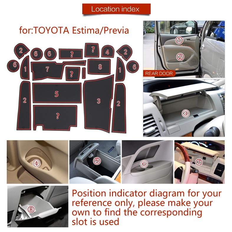 ∈Gate slot pad for TOYOTA Estima Previa 20062012 Interior Accessories