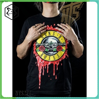 เสื้อยืดขายดีที่สุด NTS​ 277 Guns N Roses GnR เสิ้อยืดดำ เสื้อยืดชาวร็อค เสื้อวง New Type System NTS Rock brand