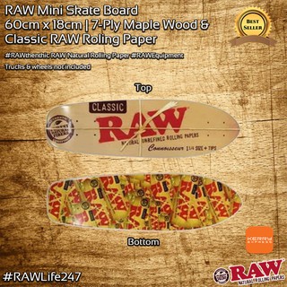 ส่งฟรี! RAW Mini Skateboard 60x18cm บอร์ดสำหรับสเก็ต ไม่รวมชุดล้อ (not included wheelset) ผลิตด้วยไม้เมเปิ้ลอย่างดี