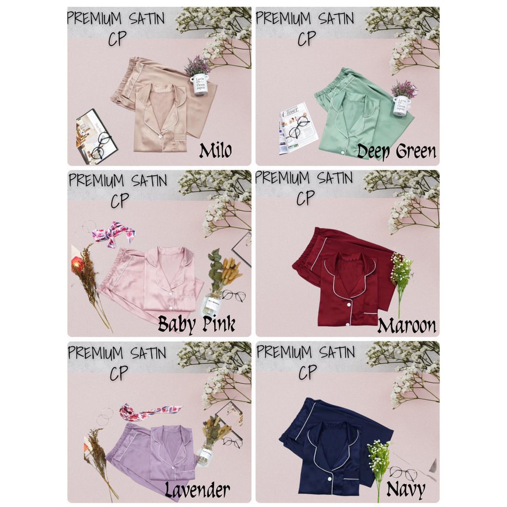 CP PYJAMA LALISA ชุดนอนชุดนอนผู้หญิงผ้าซาตินระดับพรีเมียม
