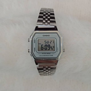 Casio Vintage LA 680WA-7DR นาฬิกาข้อมือผู้หญิง นาฬิกาคาสิโอ้