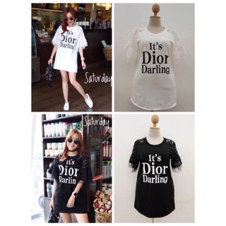 เสื้อยืดยาวสกรีนลาย Dior