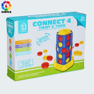 Twist Connect 4 In A Row เกมกระดานบิดและเลี้ยว 4 แถวเกมของเล่นสําหรับครอบครัว