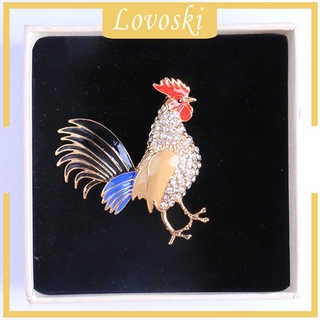 ( Lovoski ) เครื่องประดับเข็มกลัดรูปไก่ประดับเพชร