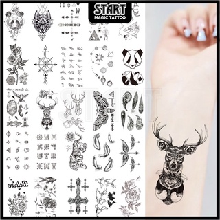 【Start Magic Tattoo】สติกเกอร์รอยสักชั่วคราว กันน้ํา ติดทนนาน 10 ซม. × 6 ซม. 2 สัปดาห์ 15 วัน 080