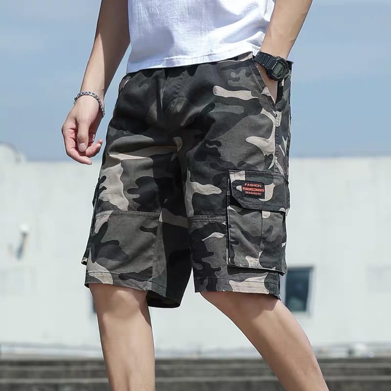 กางเกงขาสั้นกระเป๋าหลายช่องสำหรับผู้ชาย ไซซ์ M-4XL