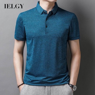 Ielgy เสื้อโปโลแขนสั้น คอปก แบบบาง สําหรับผู้ชาย