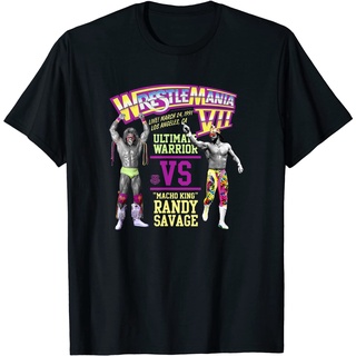 เสื้อยืดโอเวอร์ไซส์Wwe Warrior เทียบกับ เสื้อยืด พิมพ์ลาย Macho WrestlemaniaS-3XL