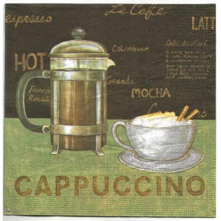 Pladao Napkin ภาพกาแฟ กาแฟ คาปูชิโน่ Cappuccino Coffee กระดาษ แนพกิ้น สำหรับงานศิลปะ เดคูพาจ decoupage ขนาด L 33x33