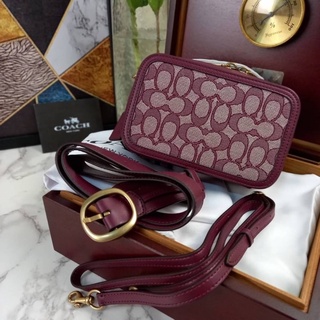 COACH ALIE BELT BAG CROSSBODY IN SIGNATURE JACQUARD (COACH 4813) รูปถ่ายจากสินค้าจริงสอบถามกวนทำกันตังซื้อค่ะ