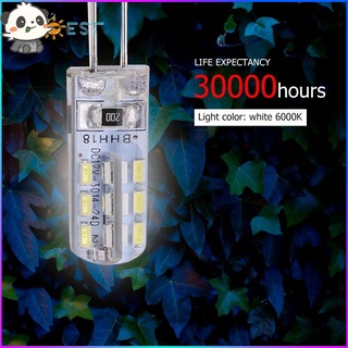 G4 หลอดไฟ LED 2W DC 12V 24 SMD3014 110LM LED สีขาว ซิลิโคน หลอดไฟทรงข้าวโพด