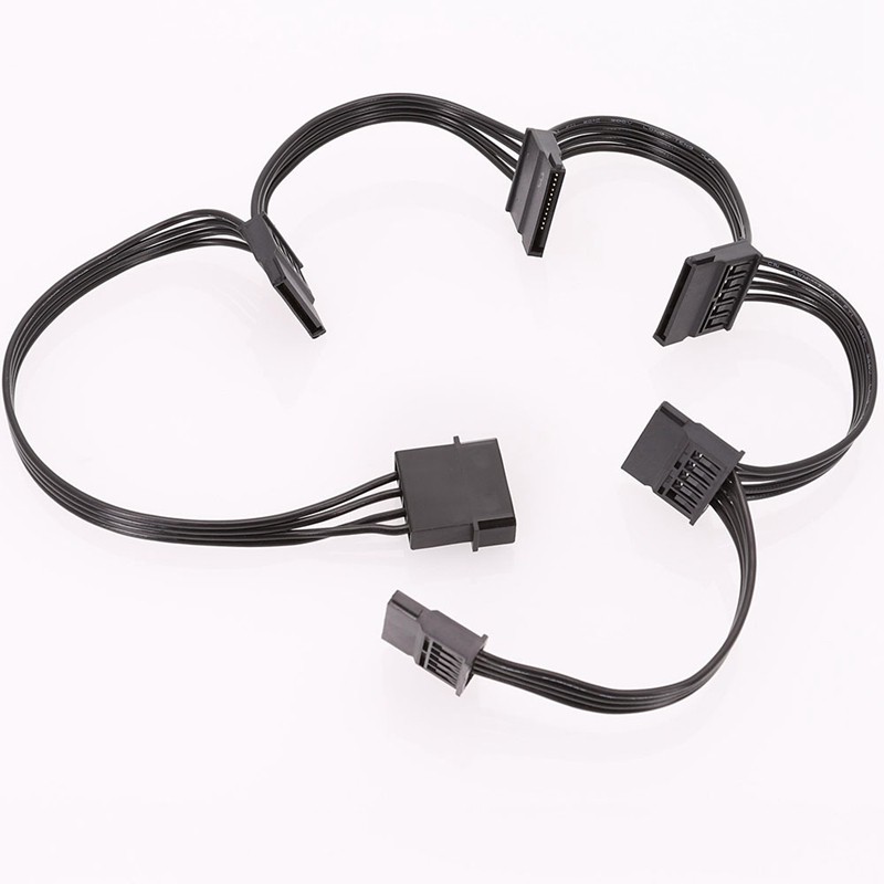 2PCS molex 4Pin IDE to 5 SATA 15Pin Hard Drive Power Supply Splitter ...