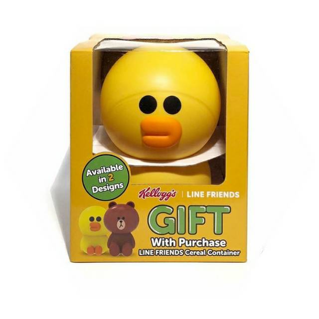 LINE FRIENDS Cereal กล่องคอนเทนเนอร์โดย Kellogg's SALLY - ของขวัญ Kelloggs Kellogs สีน้ําตาล