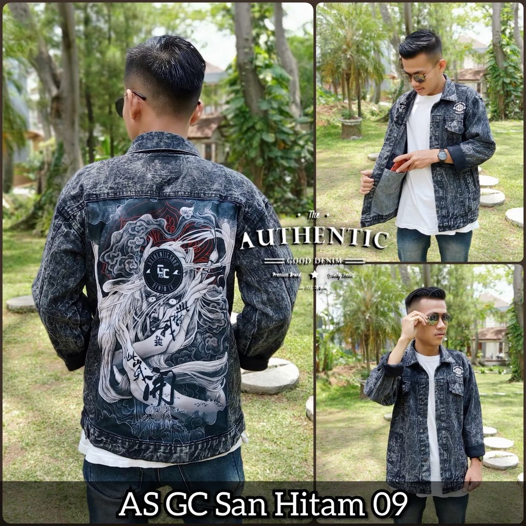 Sandwash PRINTING JEANS JACKET BACK PICTURE JEANS JACKET BOYS JEANS JACKET LEVIz JACKET NIGHTPIR MOT