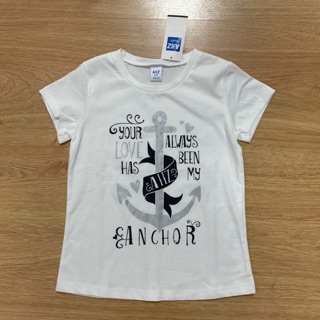 เสื้อยืดแขนสั้นสีขาว AIIZ Size 4 ผ้าใส่สบาย
