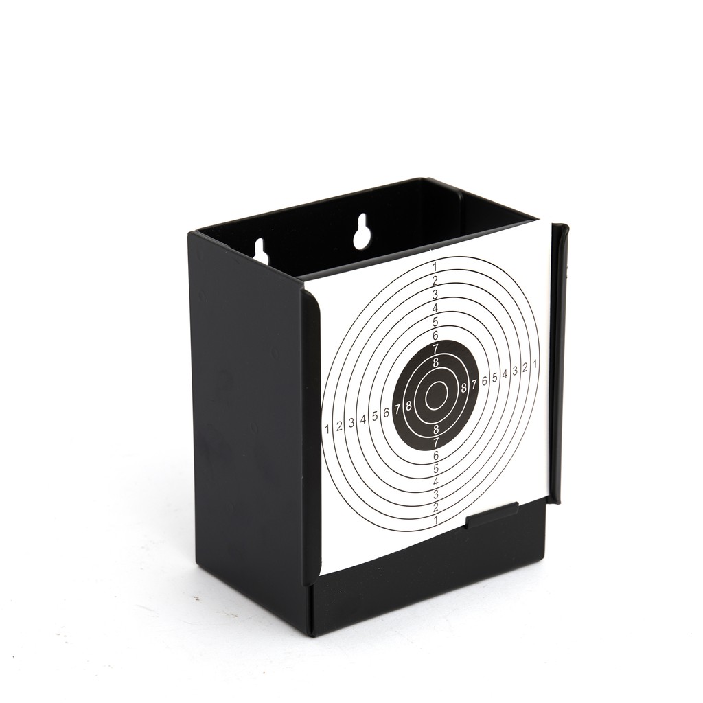 Target Holder Case Target Box Pellets Trap with Metal Target games toys 【Contains 10 sheets of 14*14cm target paper】