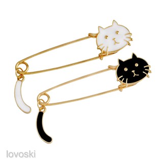 Charm Cat Brooch Pin Gold Men Woman Jewelry Large Safety Pin Sweater Clip Guard