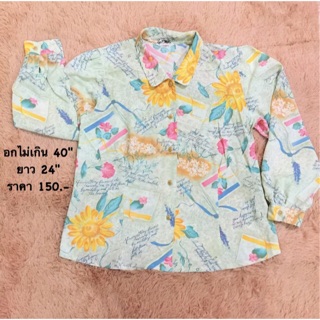 เสื้อเชิ้ตแขนยาว ลายดอก