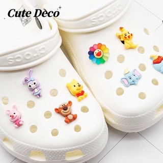 【 Cute Deco 】การ์ตูนน่ารัก Star Delu (6 แบบ) กระต่าย / ลูกหมู / วินนี่เดอะพูห์ จี้กระดุม Crocs / น่ารัก Jibbitz Croc รองเท้า DIY / วัสดุเรซิน เสน่ห์ สําหรับ DIY