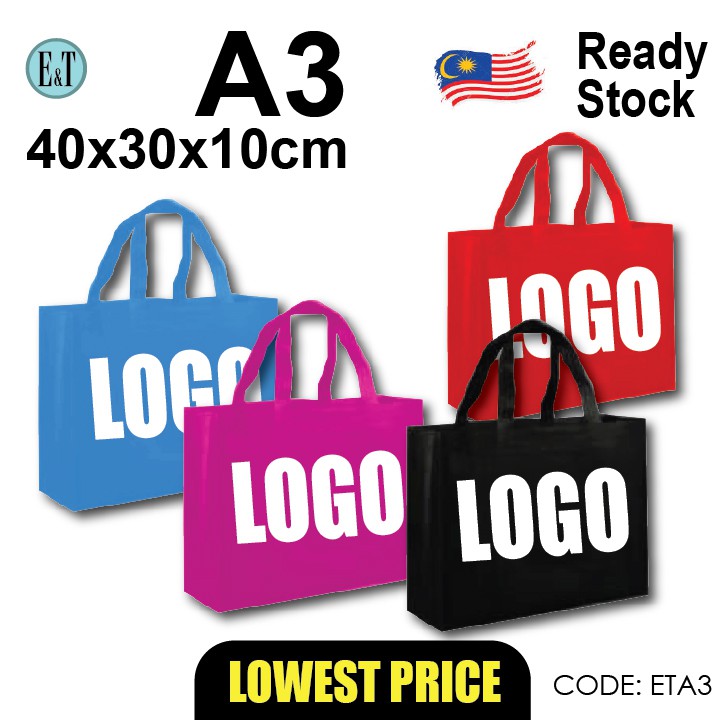 SIP PRINT A3 Nonทอกระเป๋า A4 Shopping Bag, Tote Bag (ETA3) / E&T