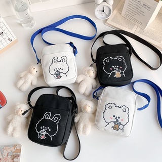 พร้อมส่งสี🔥ให้เลือก กระเป๋าผ้าสะพายข้างReady to send colors to choose from shoulder bag