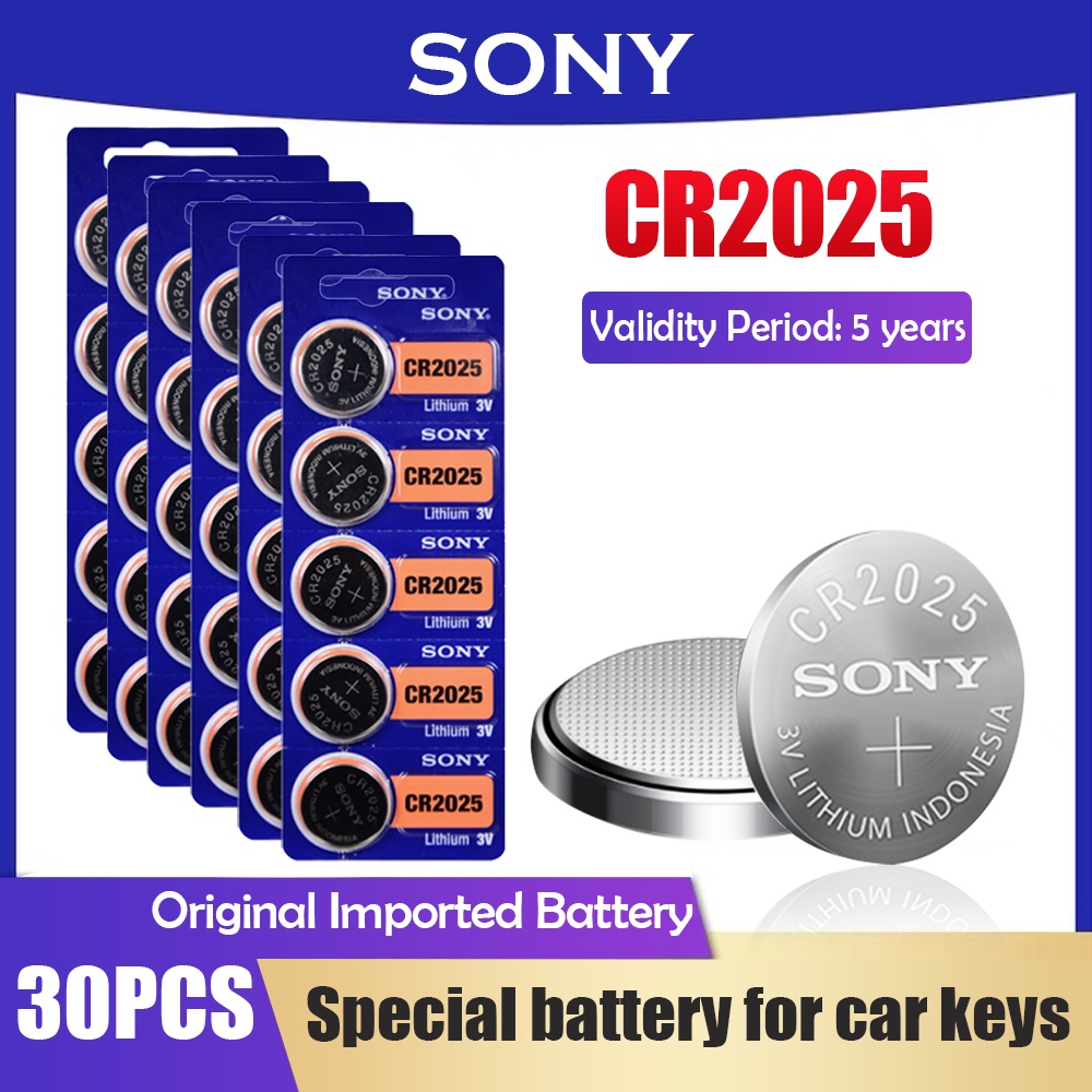 30PCS Sony CR2025 3V Lithium Battery Button Cell Batteries For Watch Car key Remote Control Pedomete