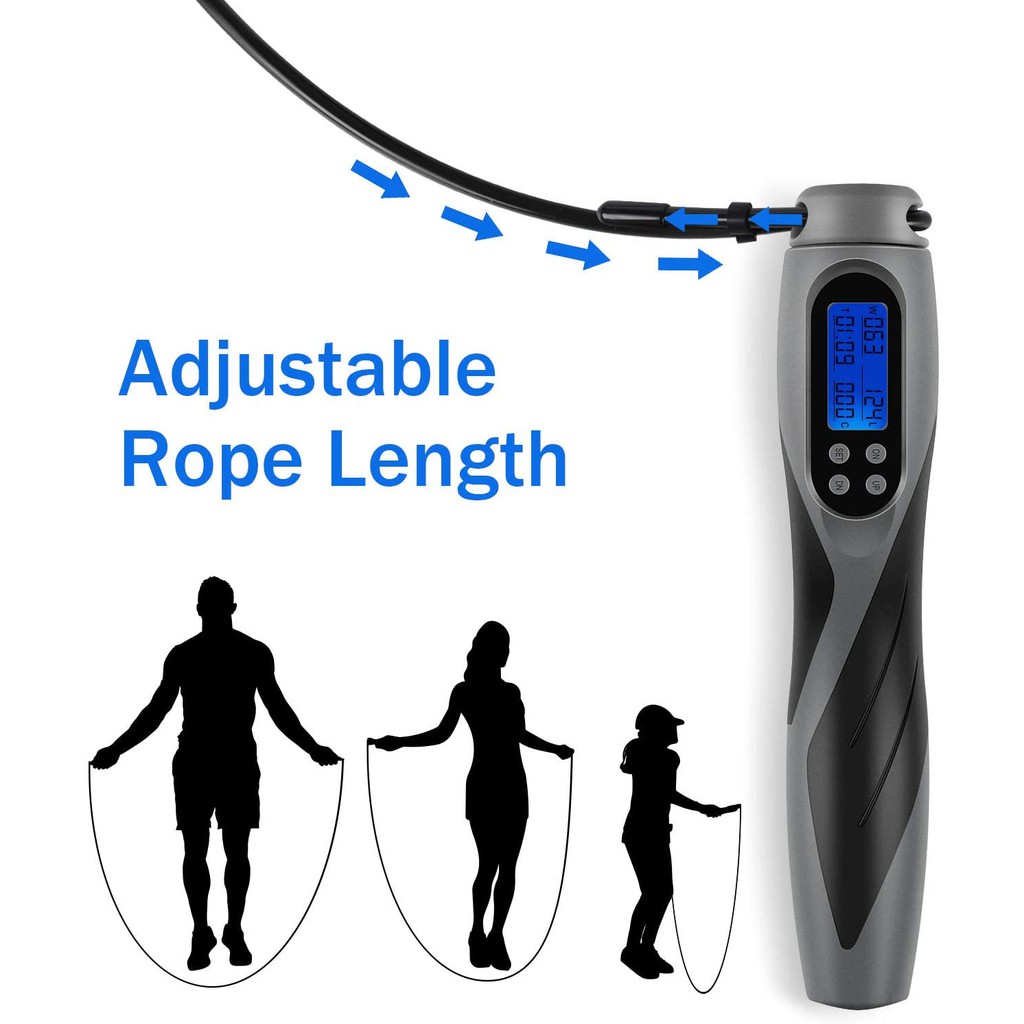 Skipping Rope, Digital Weighted Handle Adjustable Jumping Rope with ...